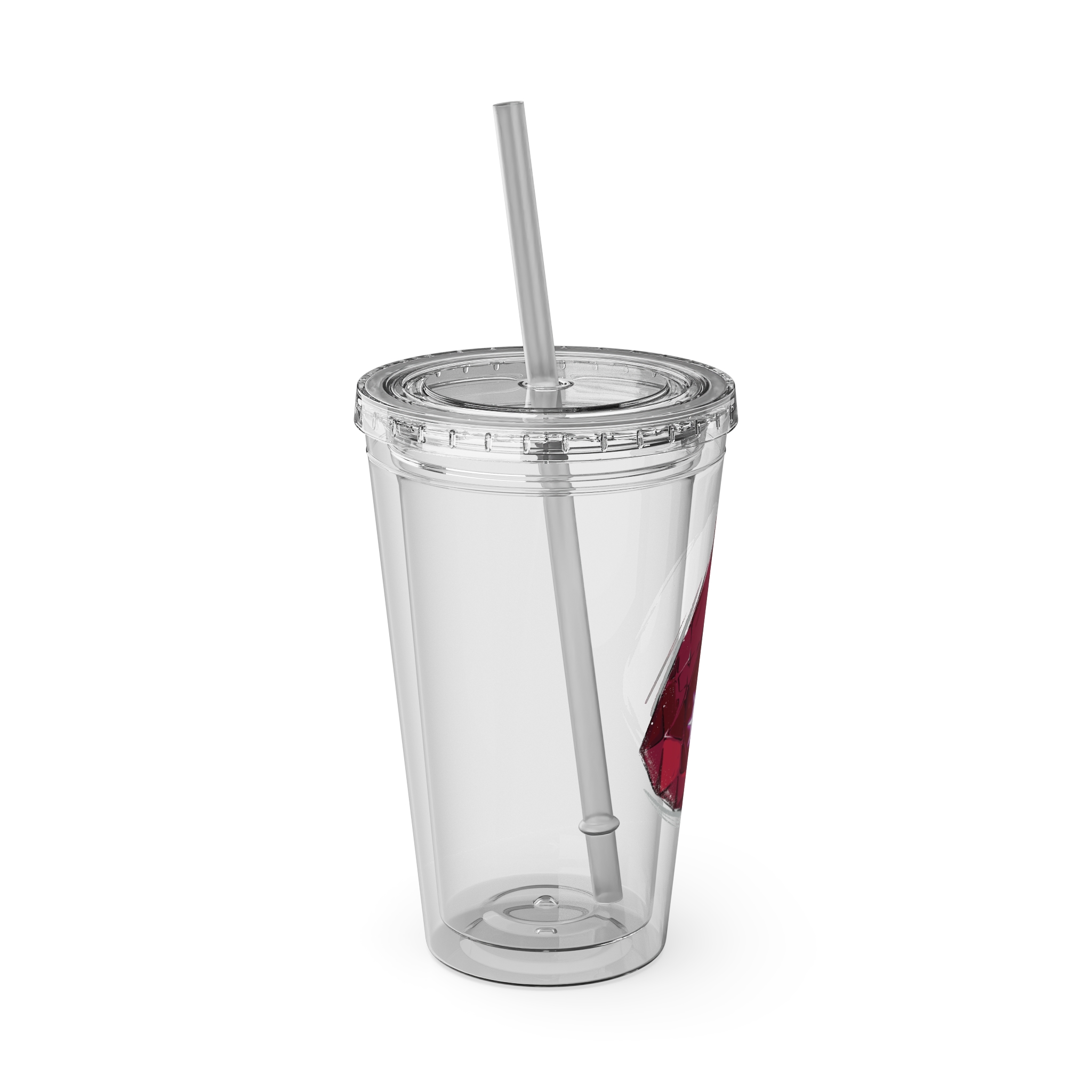 Red Mage Clear Tumbler with Straw - Image 6