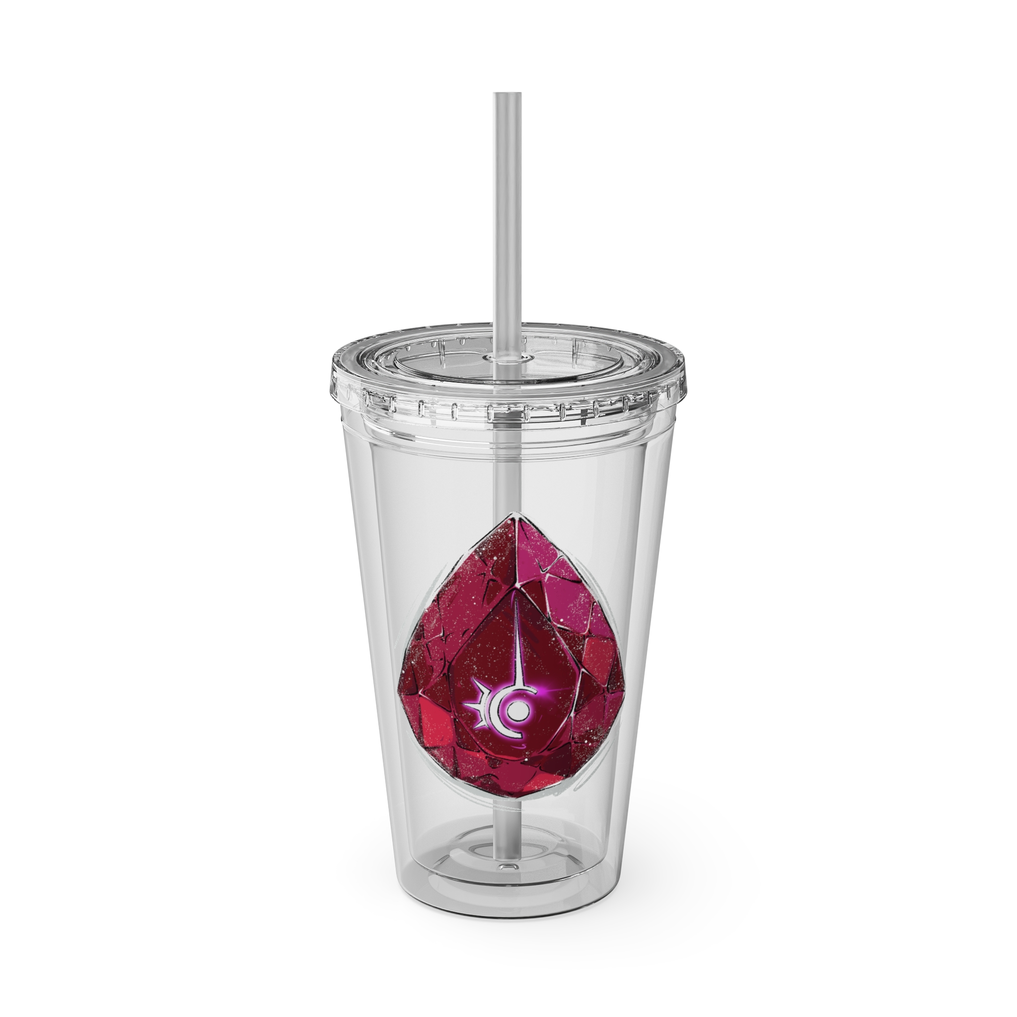 Red Mage Clear Tumbler with Straw - Image 5