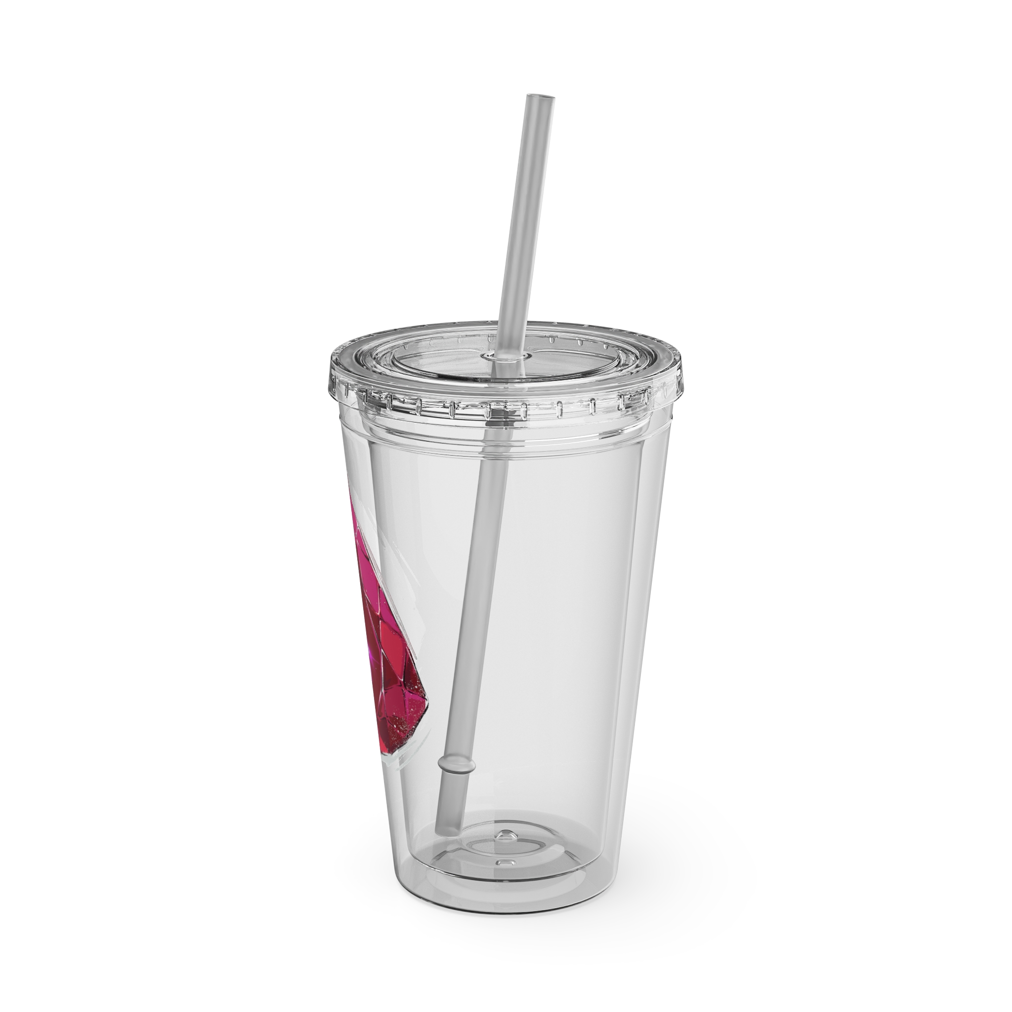 Red Mage Clear Tumbler with Straw - Image 8