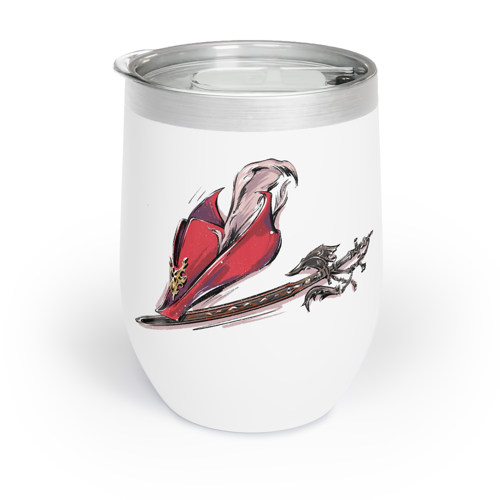 Red Mage Wine Tumbler 12oz - Image 2
