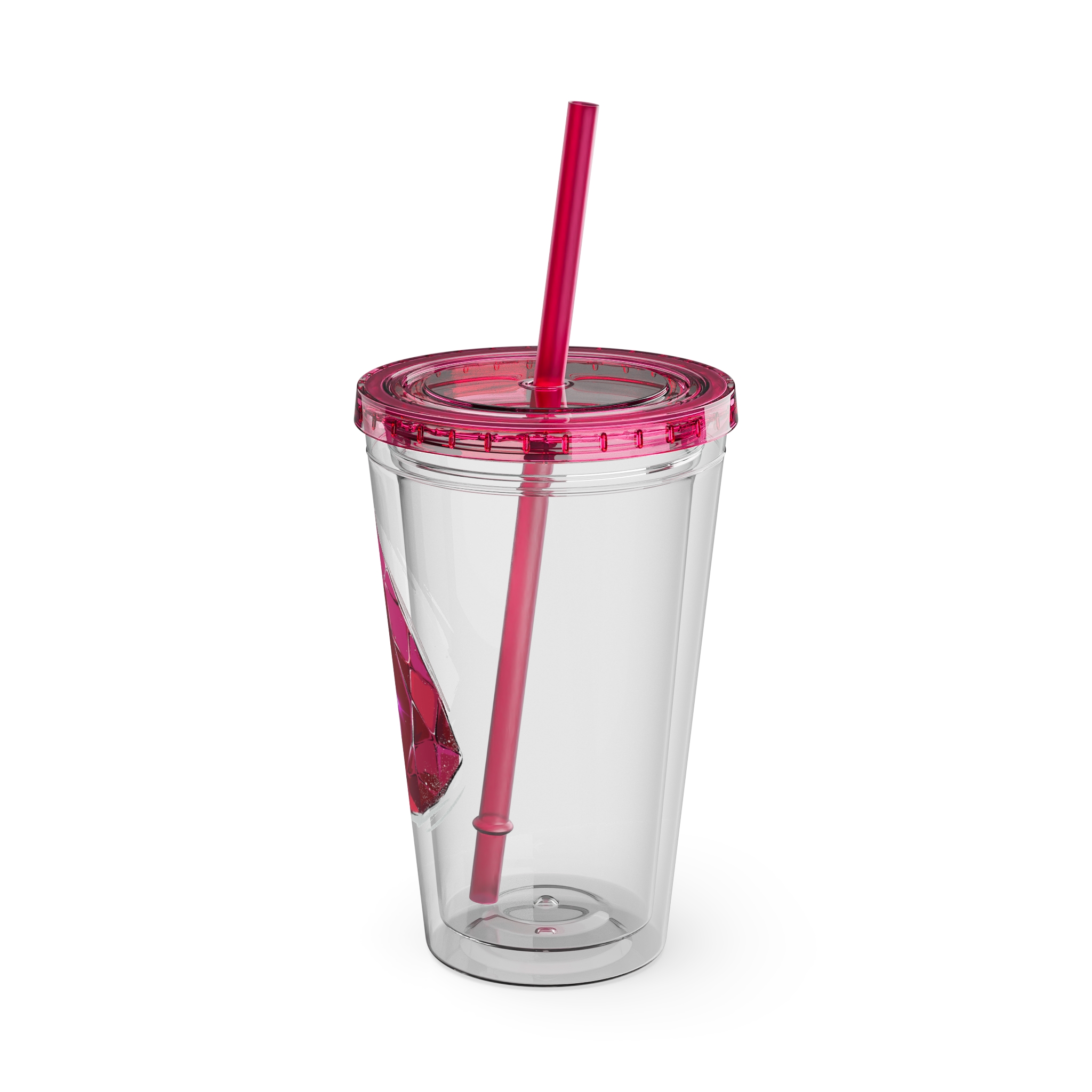 Red Mage Clear Tumbler with Straw - Image 4