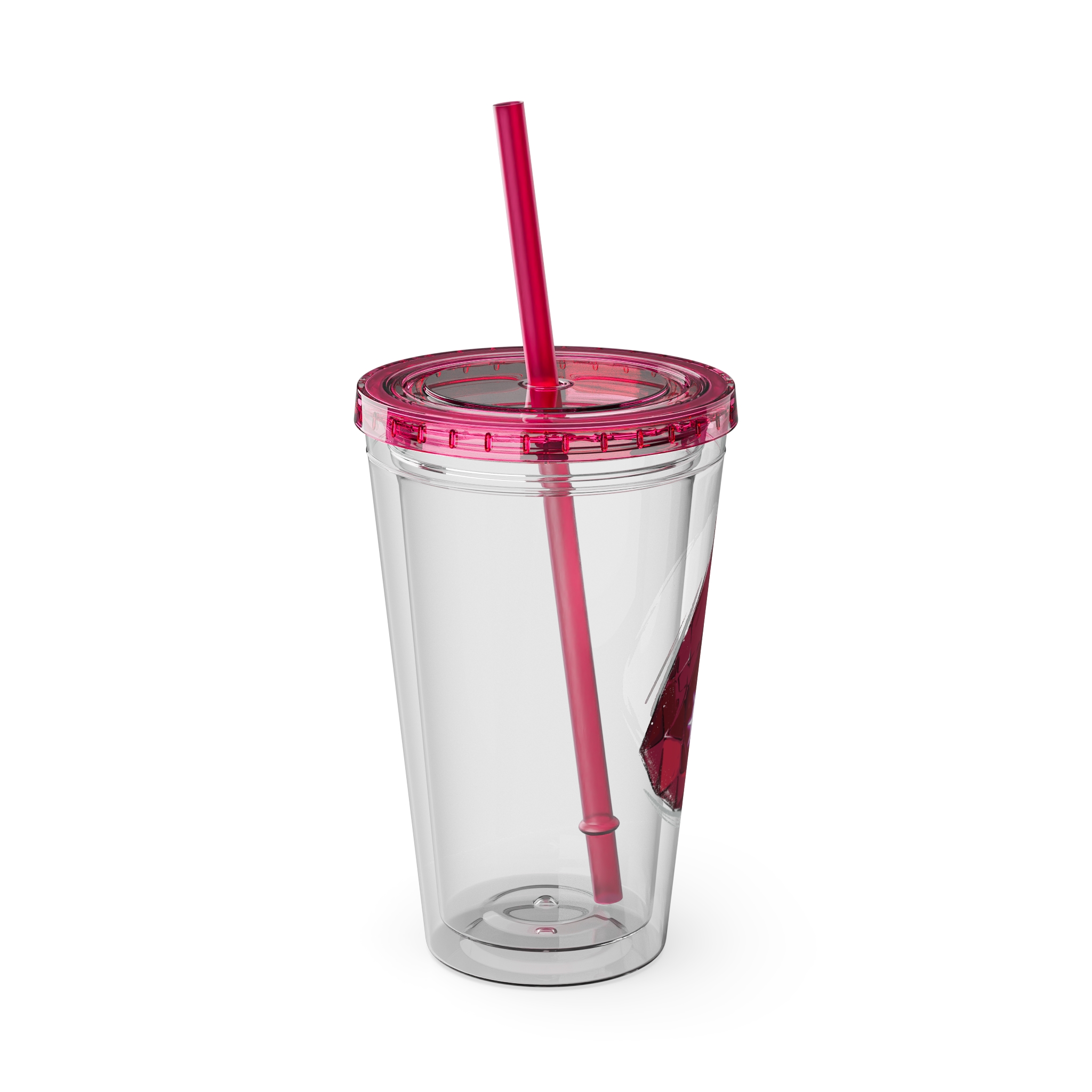 Red Mage Clear Tumbler with Straw - Image 2