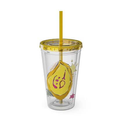 Pictomancer Clear Tumbler with Straw