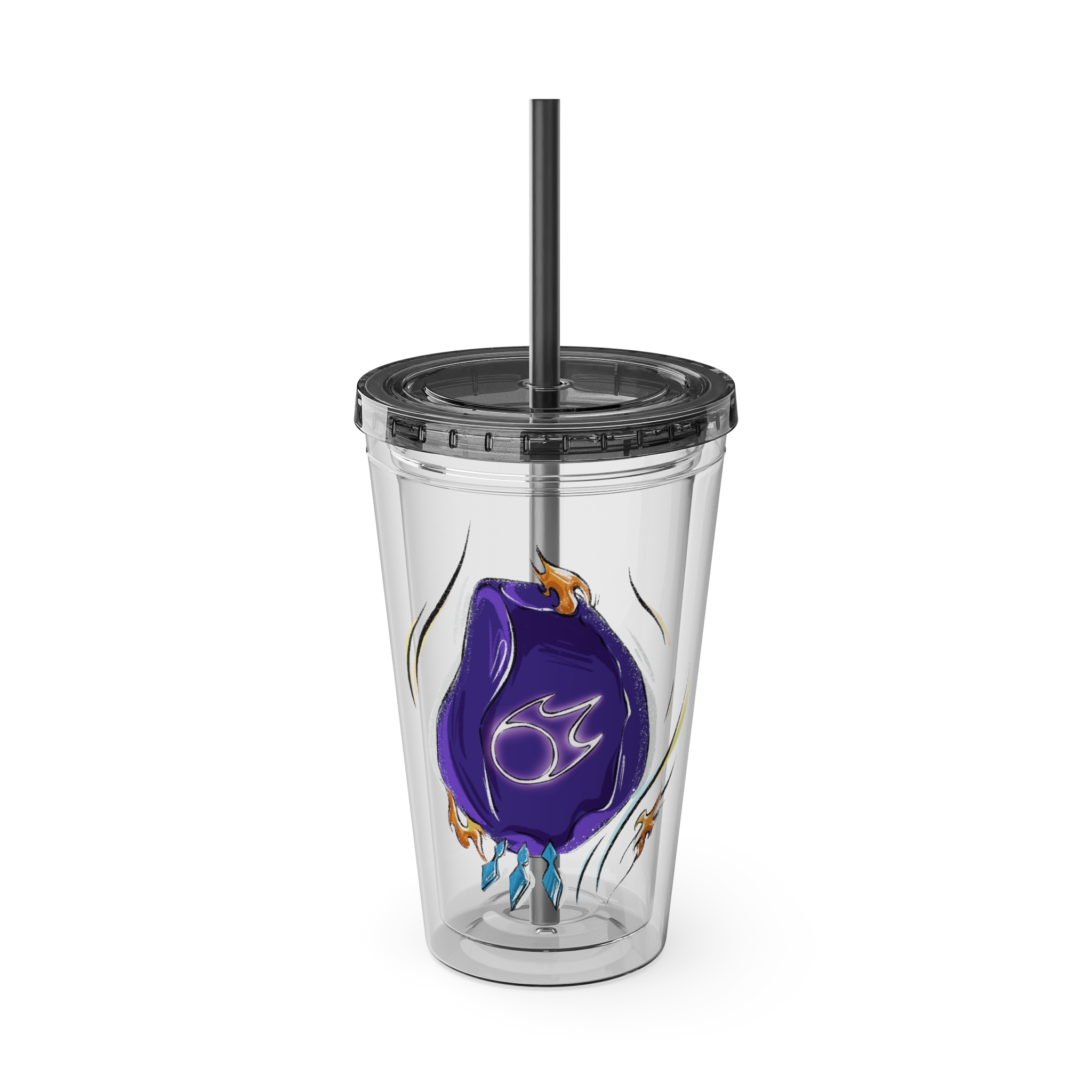 Black Mage Clear Tumbler with Straw - Image 9