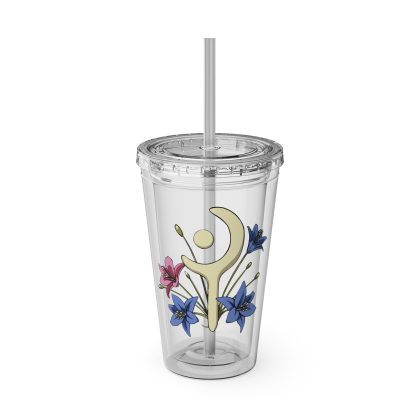 White Mage Clear Tumbler with Straw