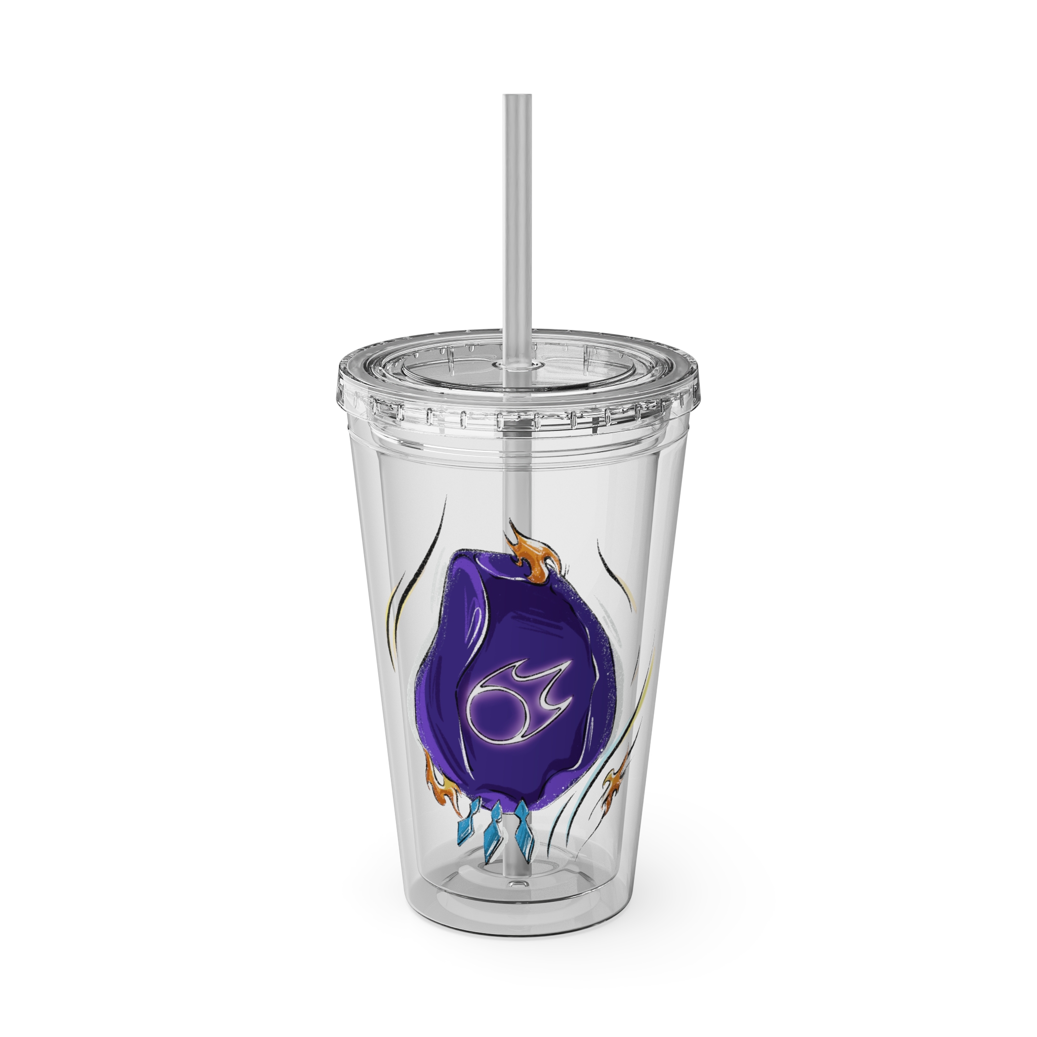 Black Mage Clear Tumbler with Straw - Image 5