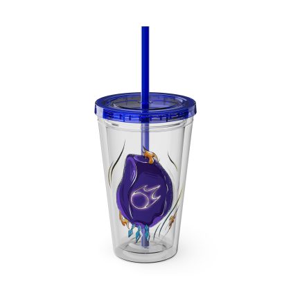 Black Mage Clear Tumbler with Straw