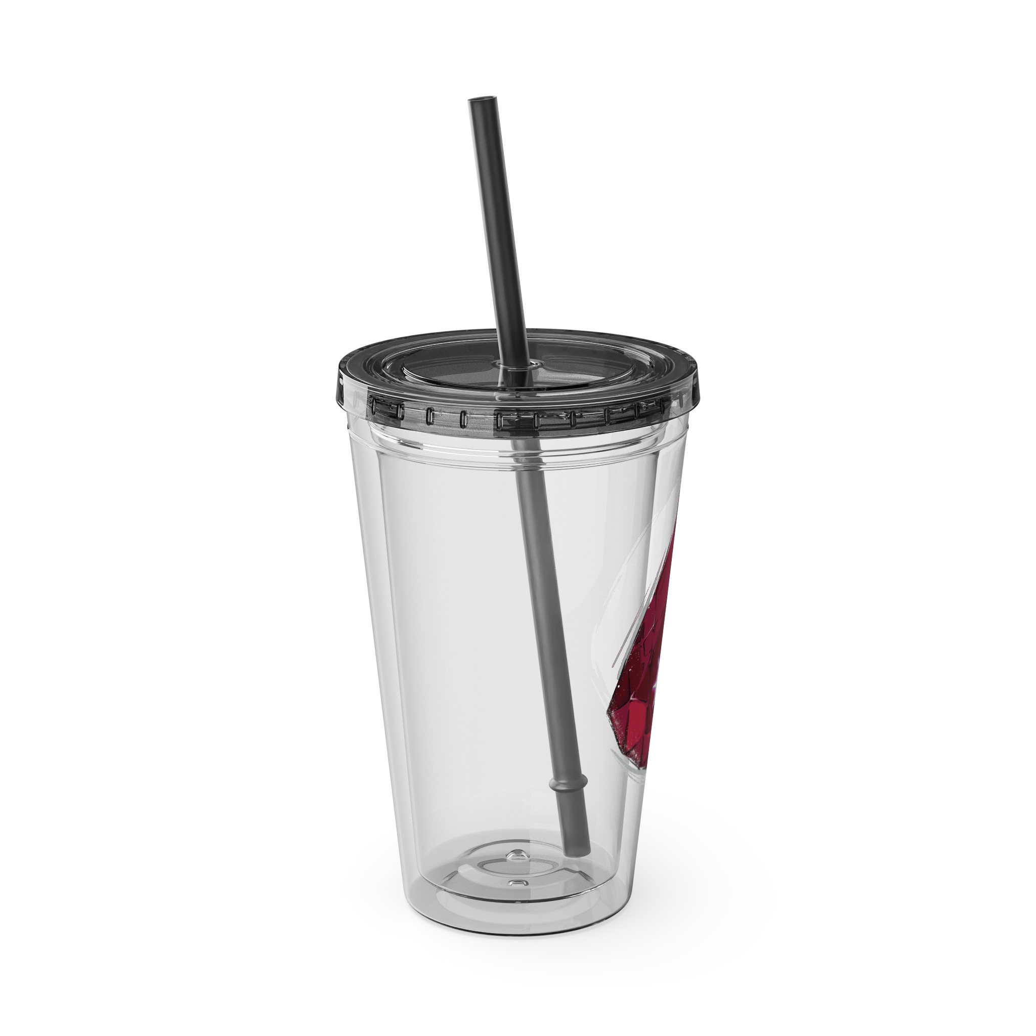 Red Mage Clear Tumbler with Straw - Image 10