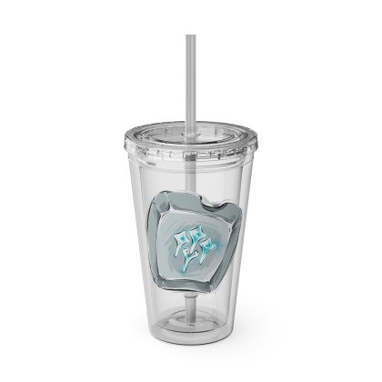 Sage Clear Tumbler with Straw