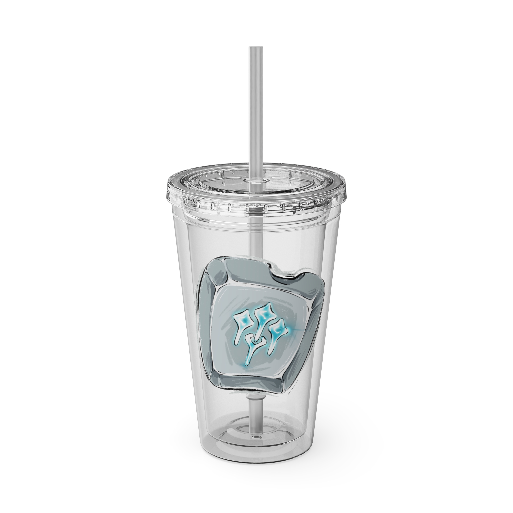 Sage Clear Tumbler with Straw